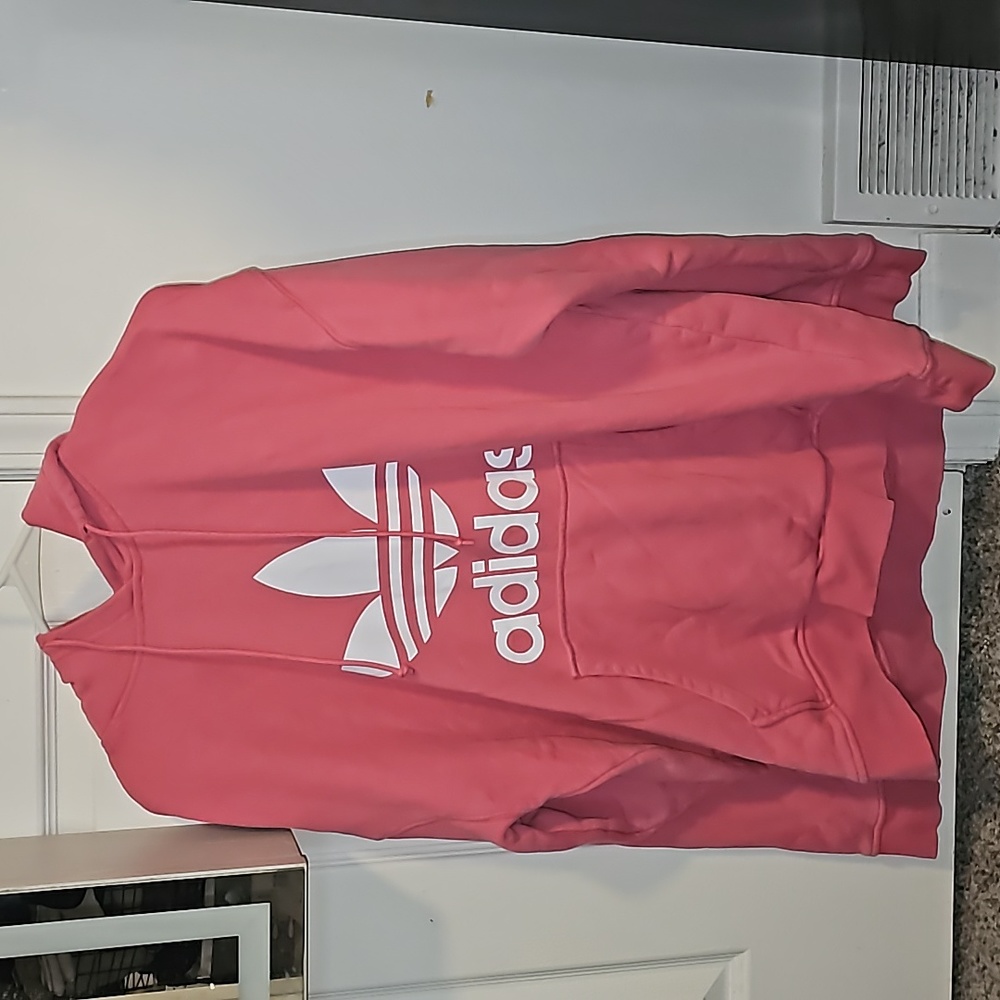 Pink trefoil adidas hoodie size Large - Picture 1 of 4